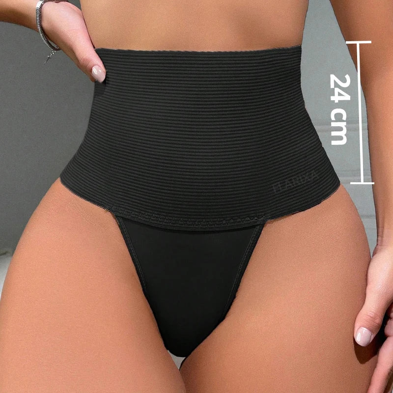 Women's Tummy Control Underwear High Waist Thong Shapewear Slimming Brief  Control Panty, Beige, M/L 